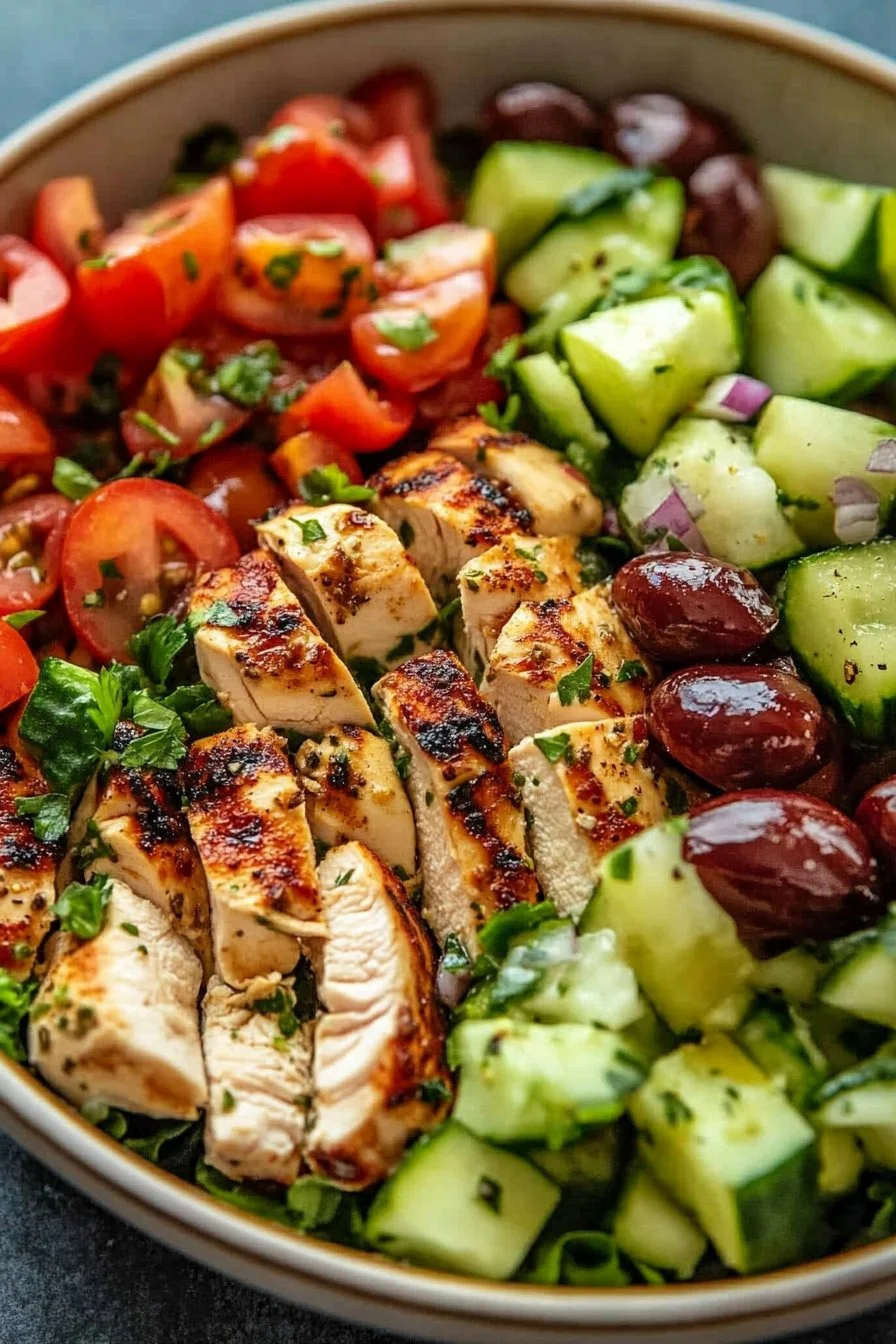 Ensalada de pollo mediterránea