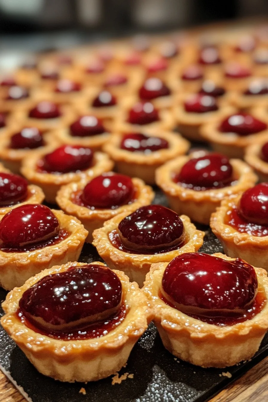 Mini tartas de cereza Bakewell