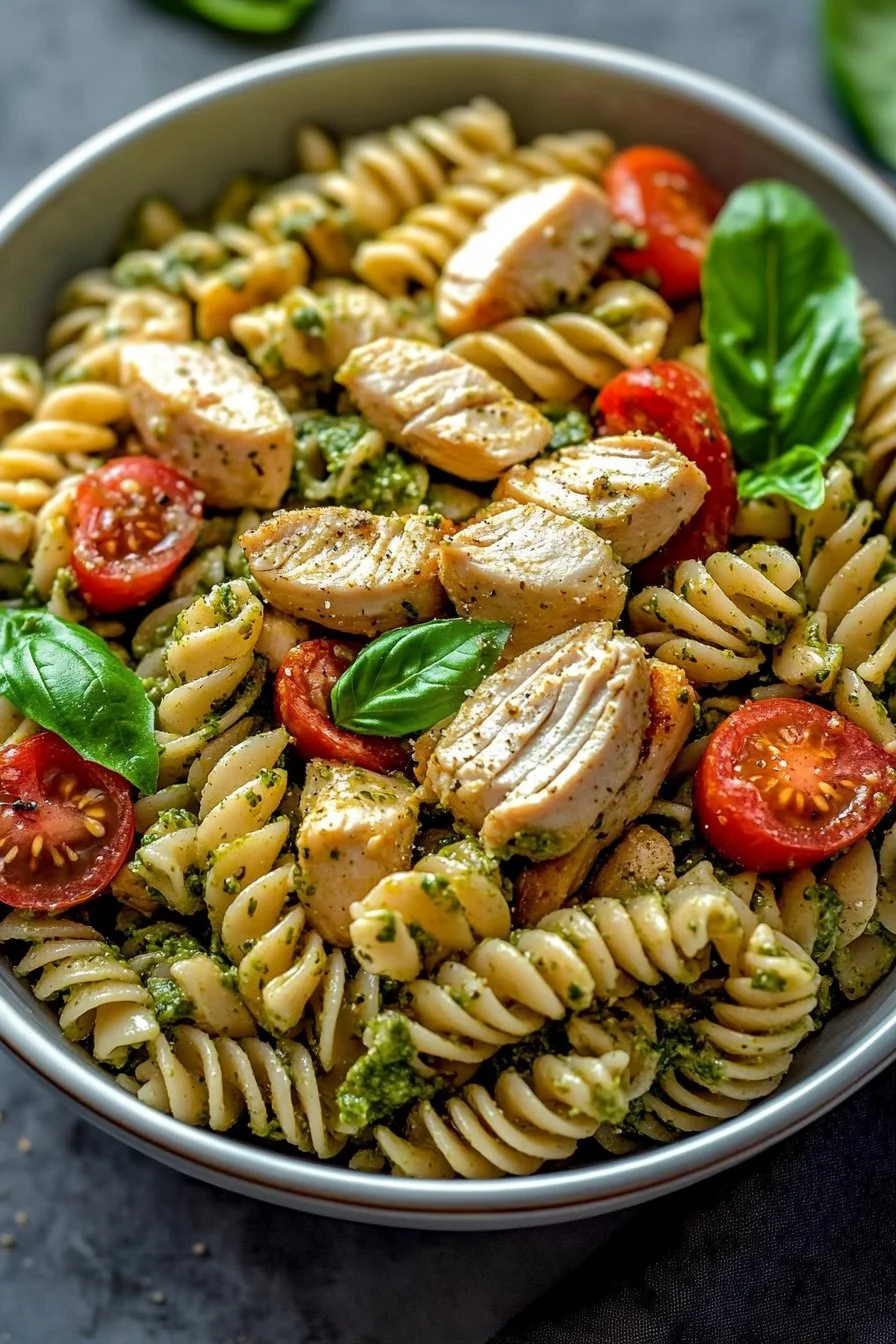 Ensalada de Pasta con Pollo y Pesto