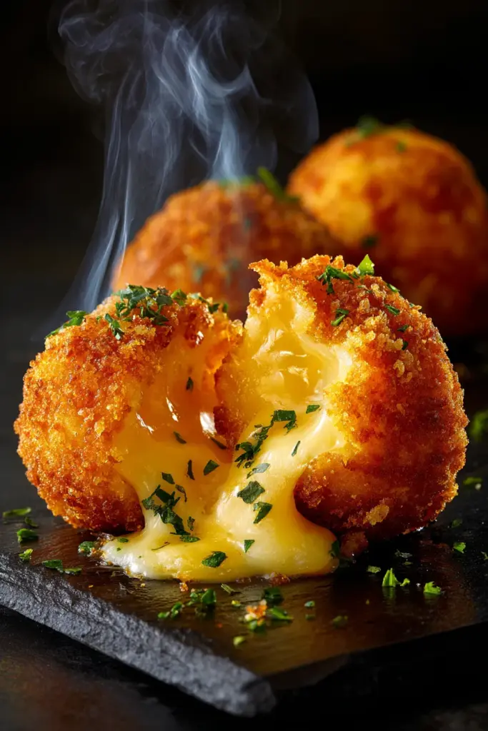 Buñuelos crujientes de papa con queso