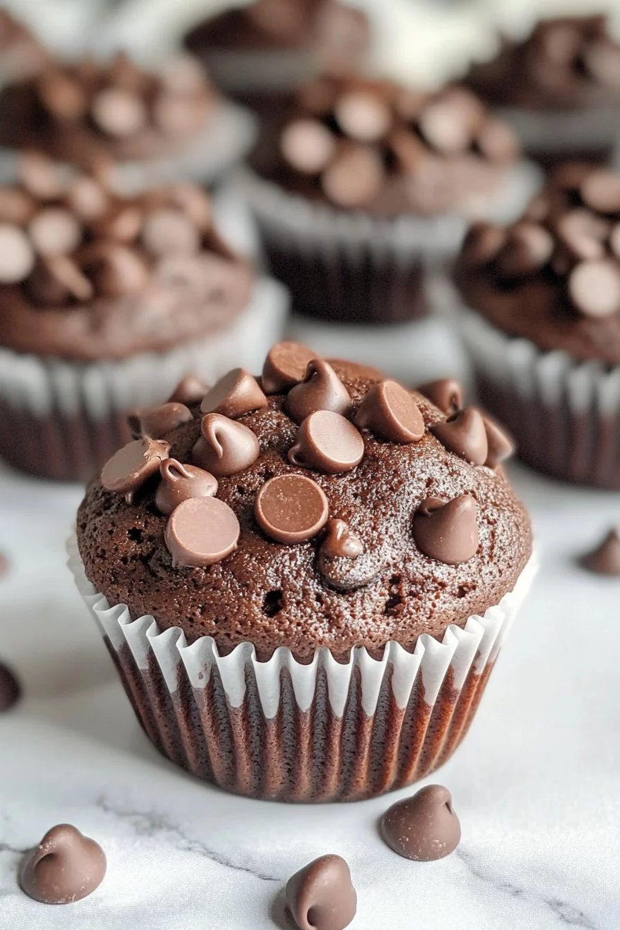 Receta de Muffins de Doble Chocolate con Chispas