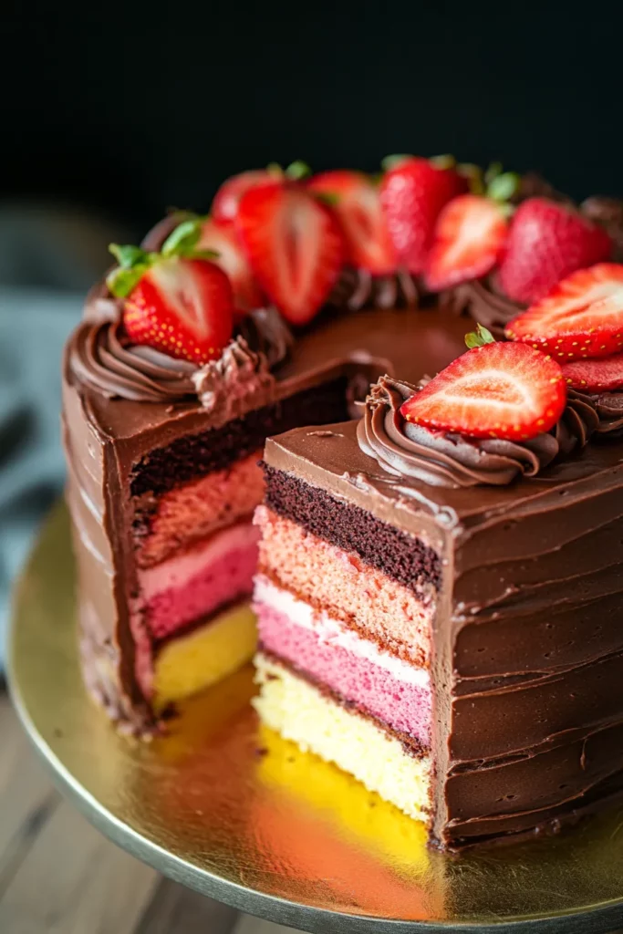 Capas de pastel de múltiples sabores