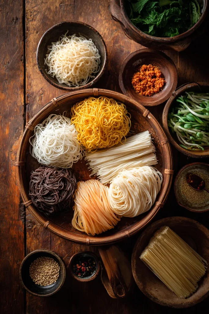 Fideos variados
