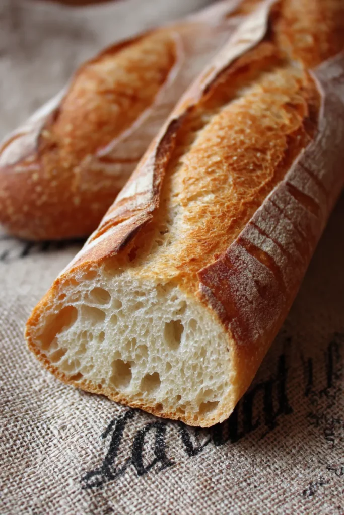 Baguette francesa recién horneada