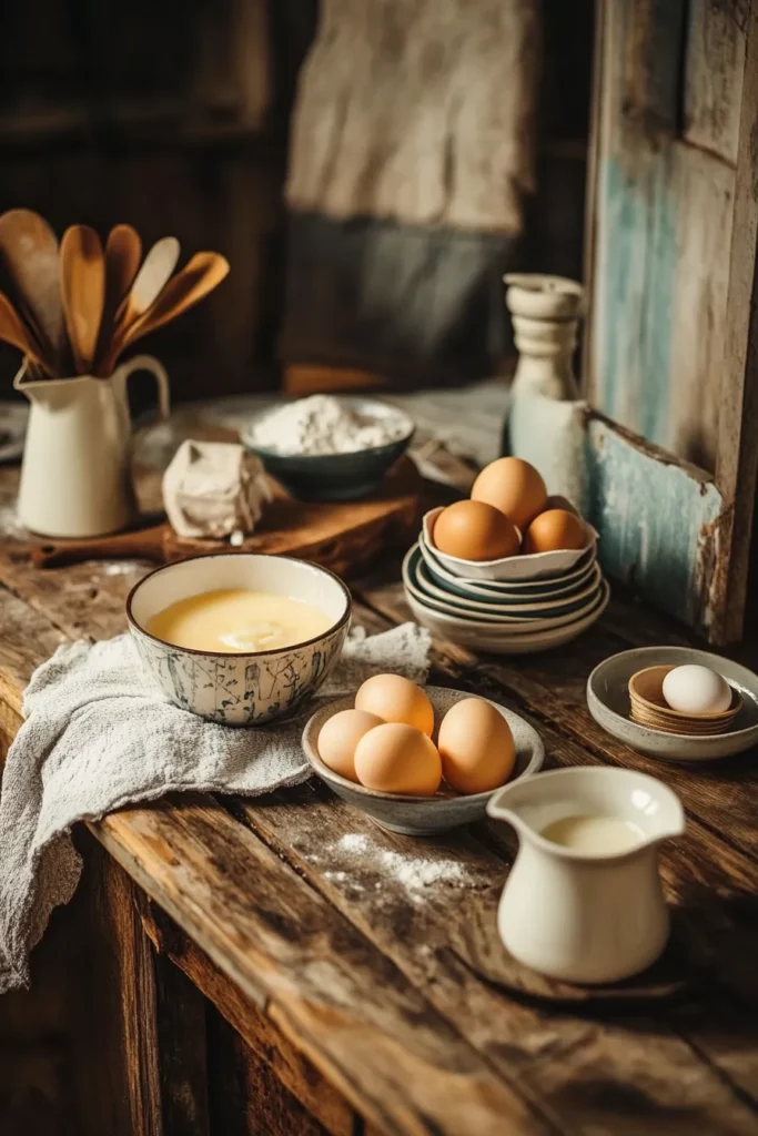 Ingredientes a temperatura ambiente