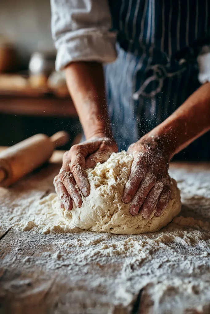 Amasando la masa de pan