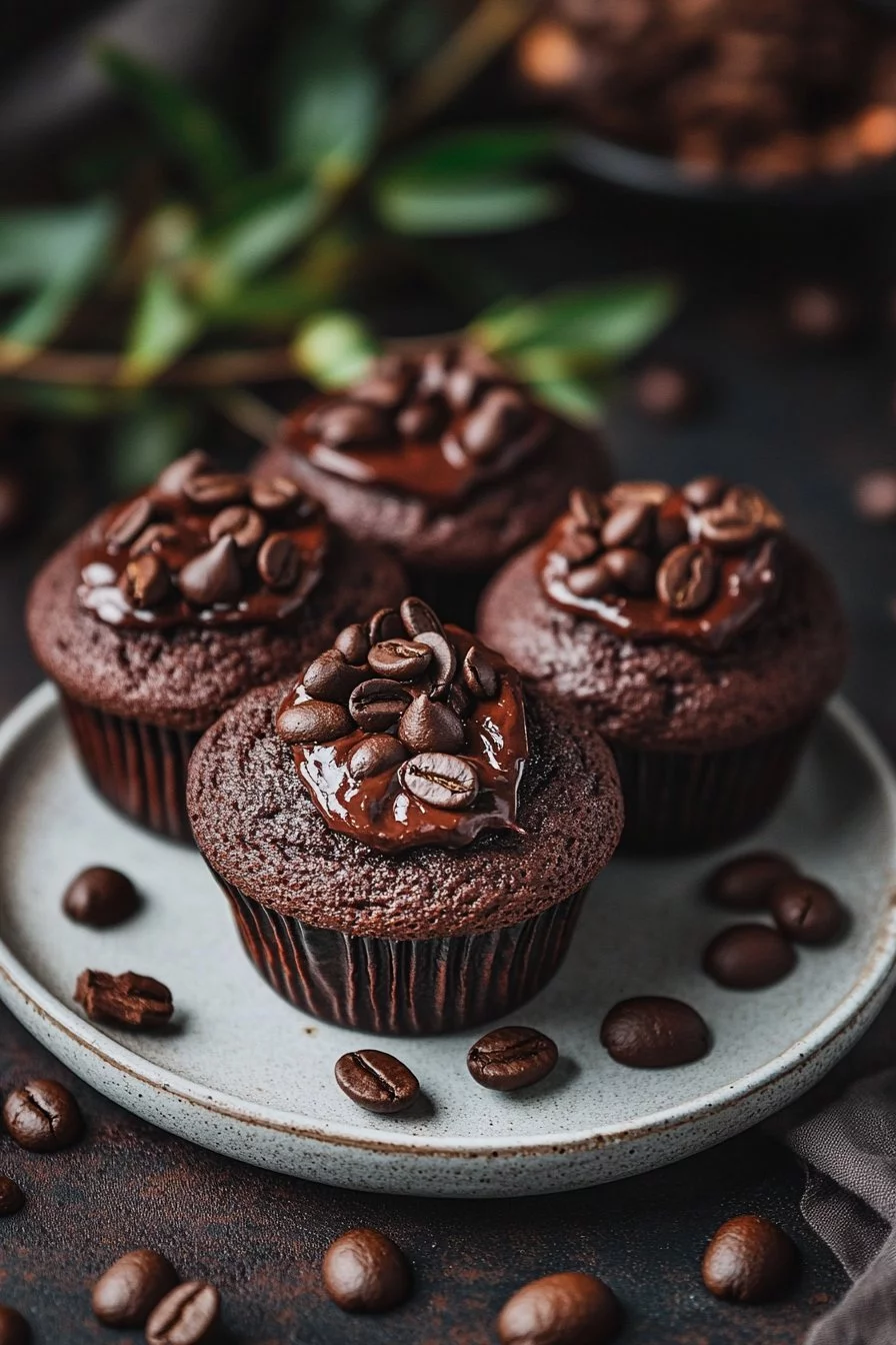 Muffins Doble Chocolate Espresso Húmedos (con crema agria)
