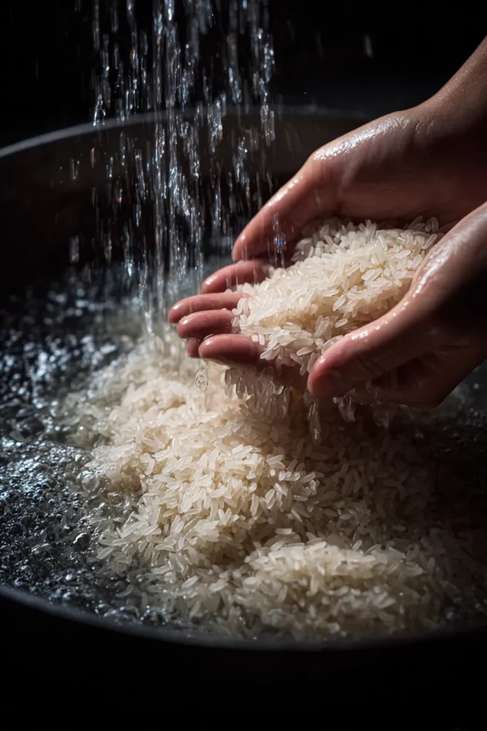 Lavando arroz