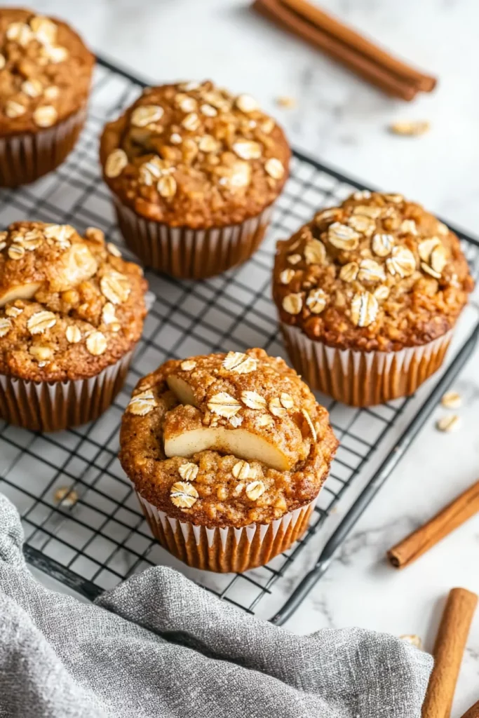 Lote de muffins de manzana
