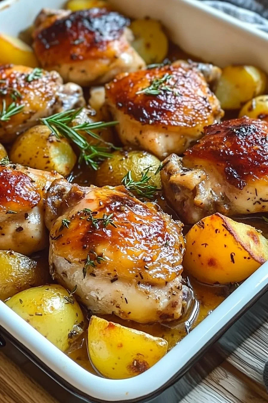 Muslos de pollo con patatas