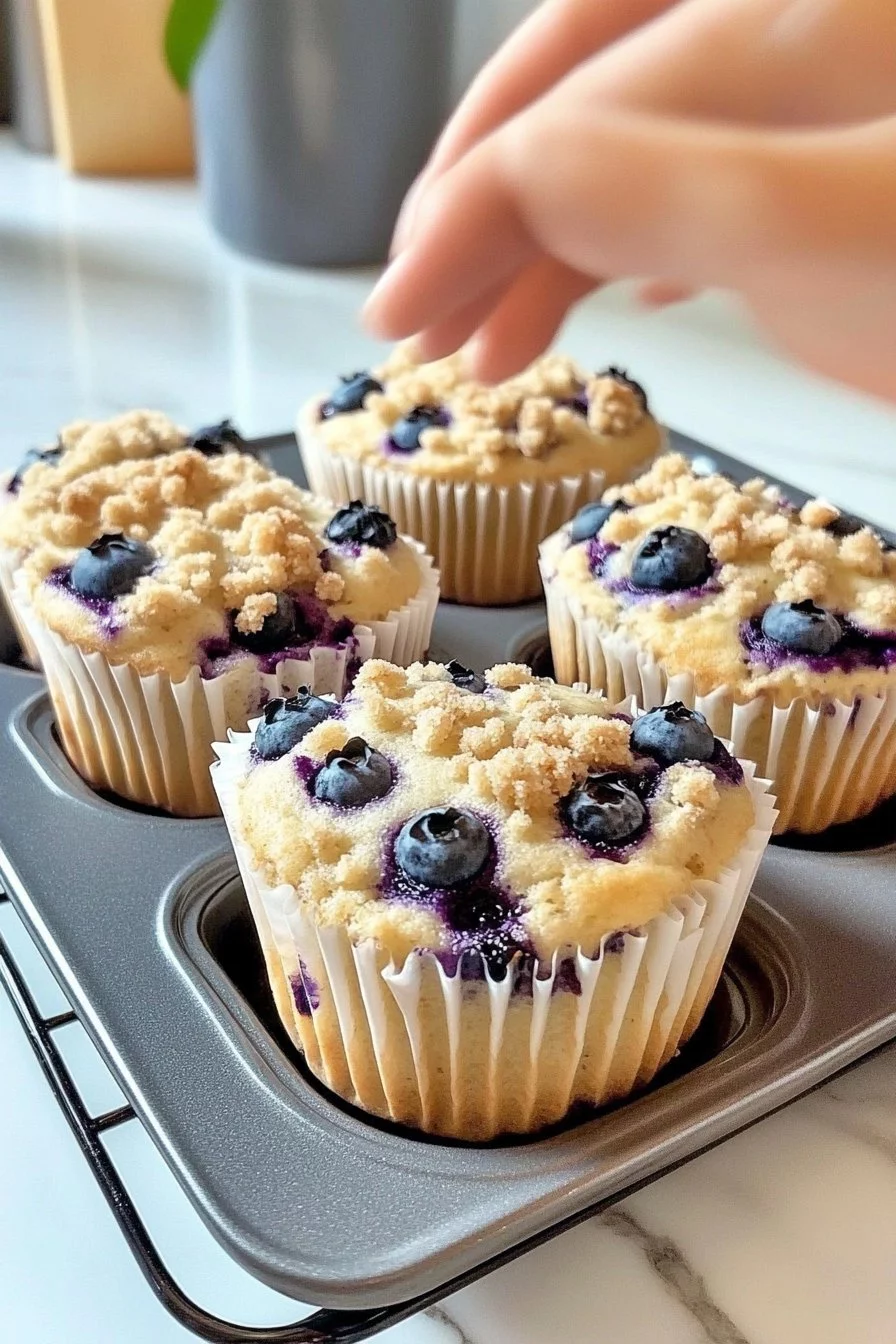 Muffins Clásicos de Arándano con Cobertura Streusel