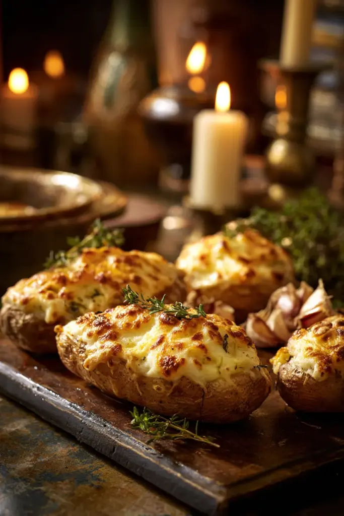 Papas con ajo y queso