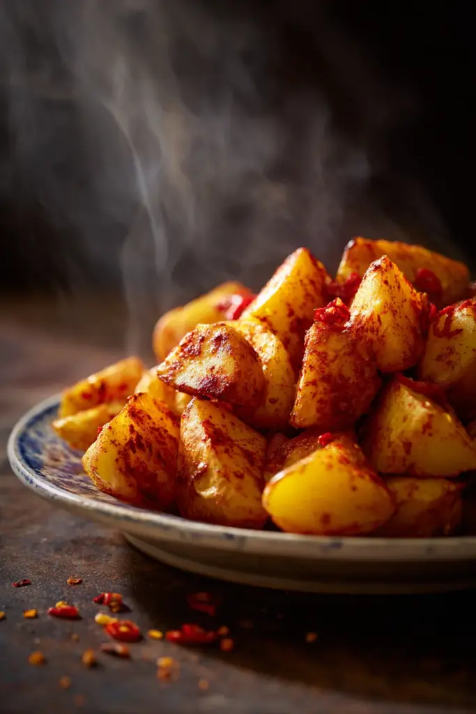 Papas con chile picante