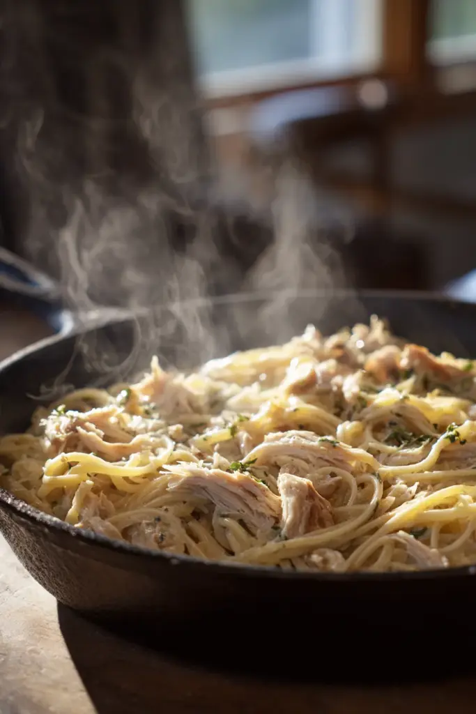 Pasta Cremosa con Pollo Asado
