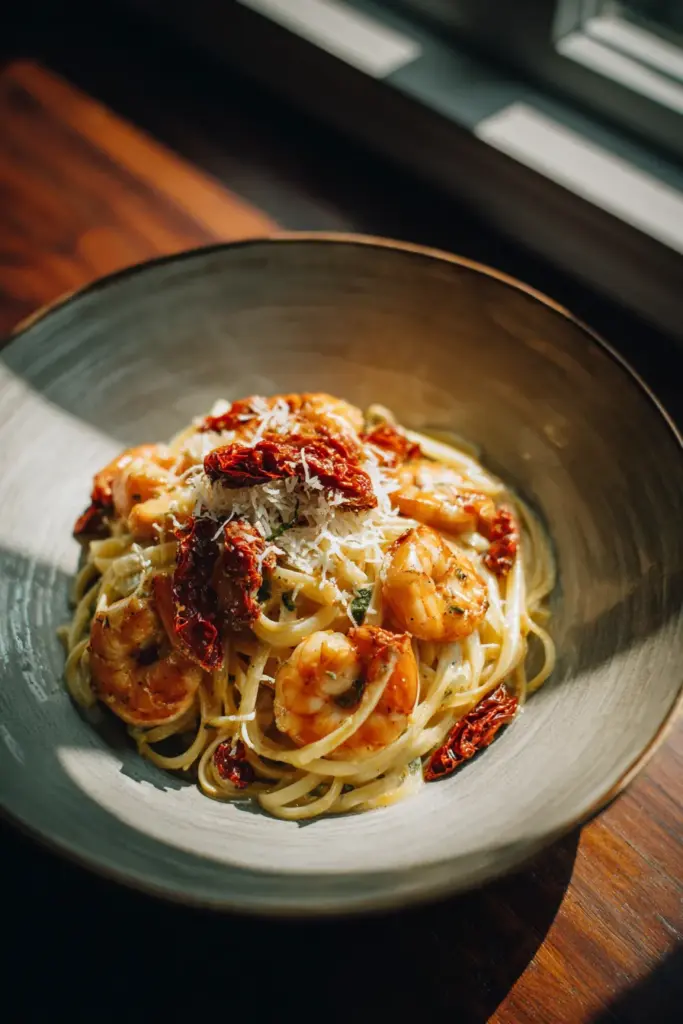 Pasta con Camarones con Elegancia