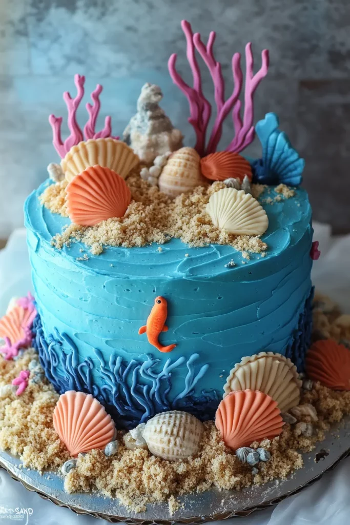 Pastel Marino con Conchas
