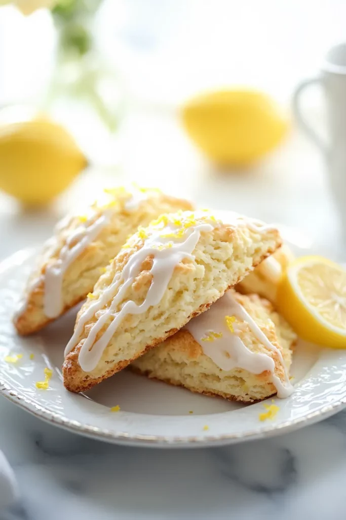 Plato de scones de limón