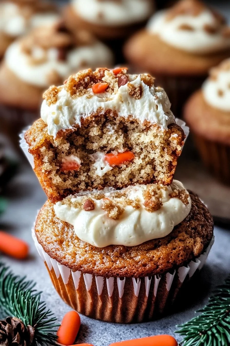 Muffins de Zanahoria Navideños con Relleno de Cheesecake 🥕🧁🍰