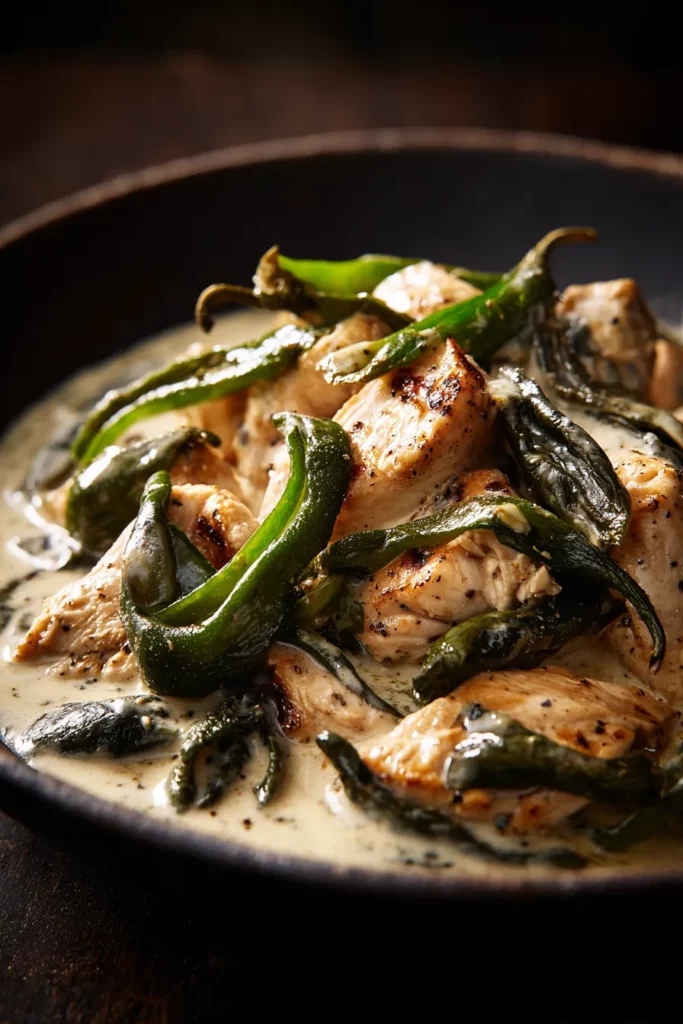 Rajas en Crema Poblana