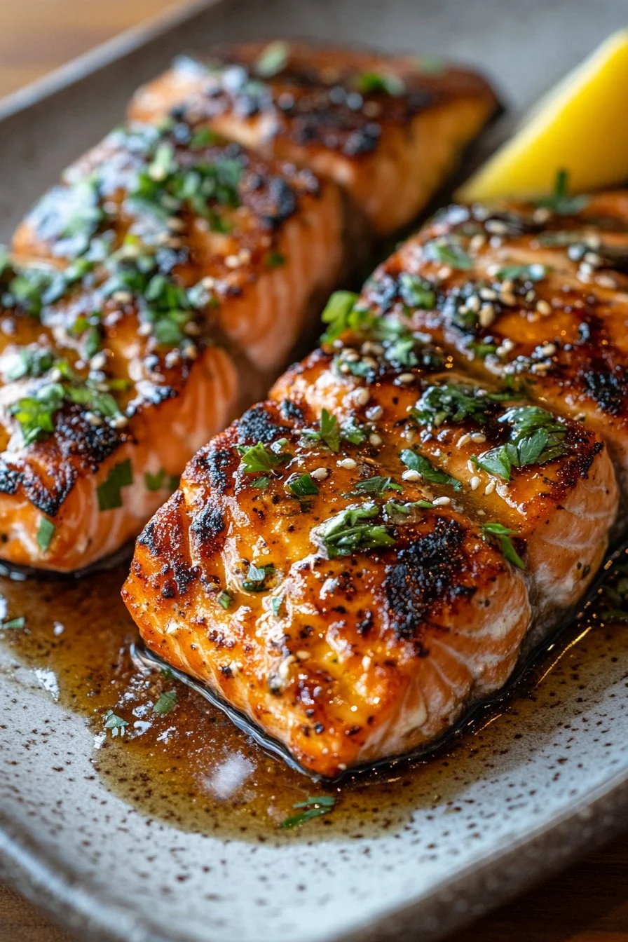 Salmón con mantequilla de miso