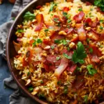 Arroz Navideño Especiado Con Tocino Caramelizado y Frutos Secos Dulces