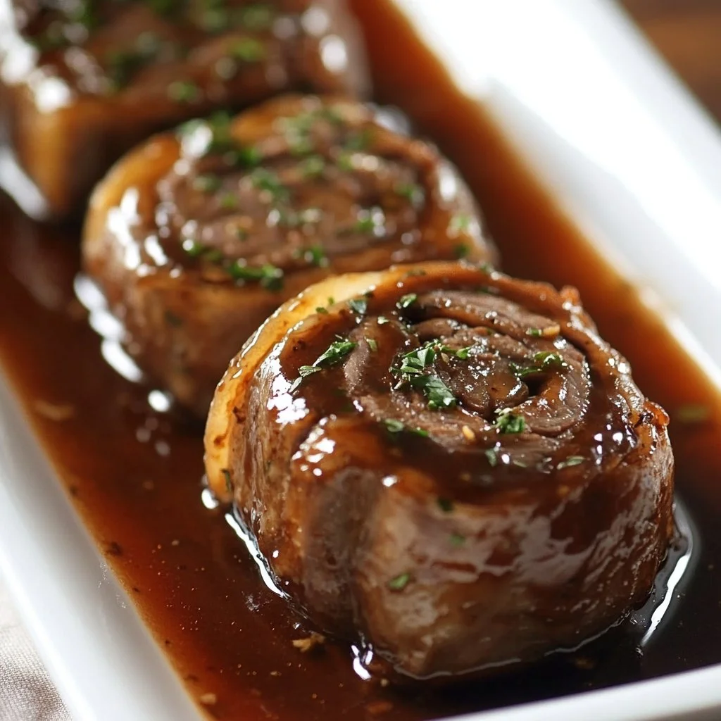 Bife a Rolê: Rollos de carne rellenos y cocidos al estilo tradicional brasileño.