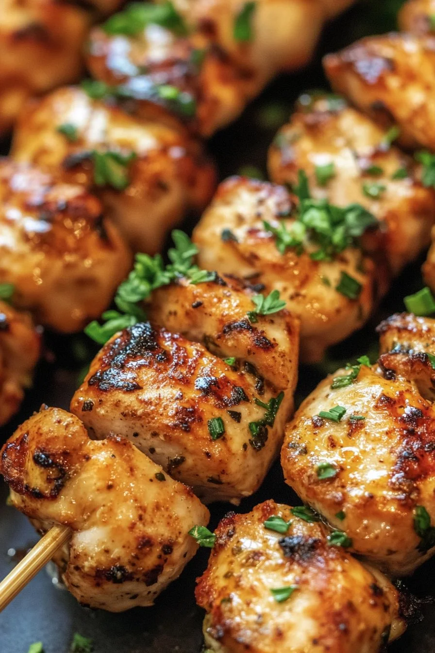 Brochetas de Pollo con Ajo y Parmesano
