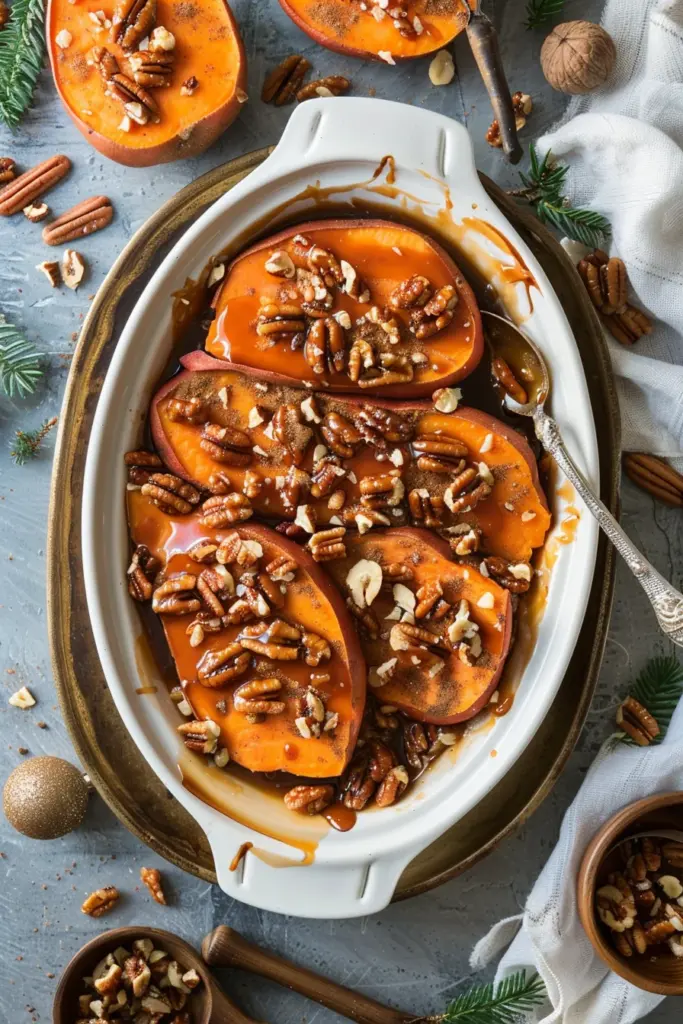 Camote de Navidad Glaseado Con Canela Especiada y Nueces Caramelizadas¡Festín Navideño con Sabor Explosivo! 6 Camote de Navidad Glaseado Con Canela Especiada y Nueces Caramelizadas¡Festín Navideño con Sabor Explosivo!