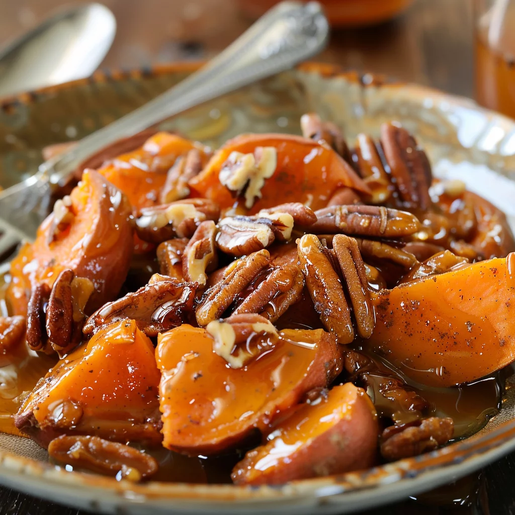 Camote Especiado Con Glaseado de Miel Canela y Nuez Tostada