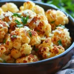 Coliflor Asadas Crujiente Con Ajo y Parmesano