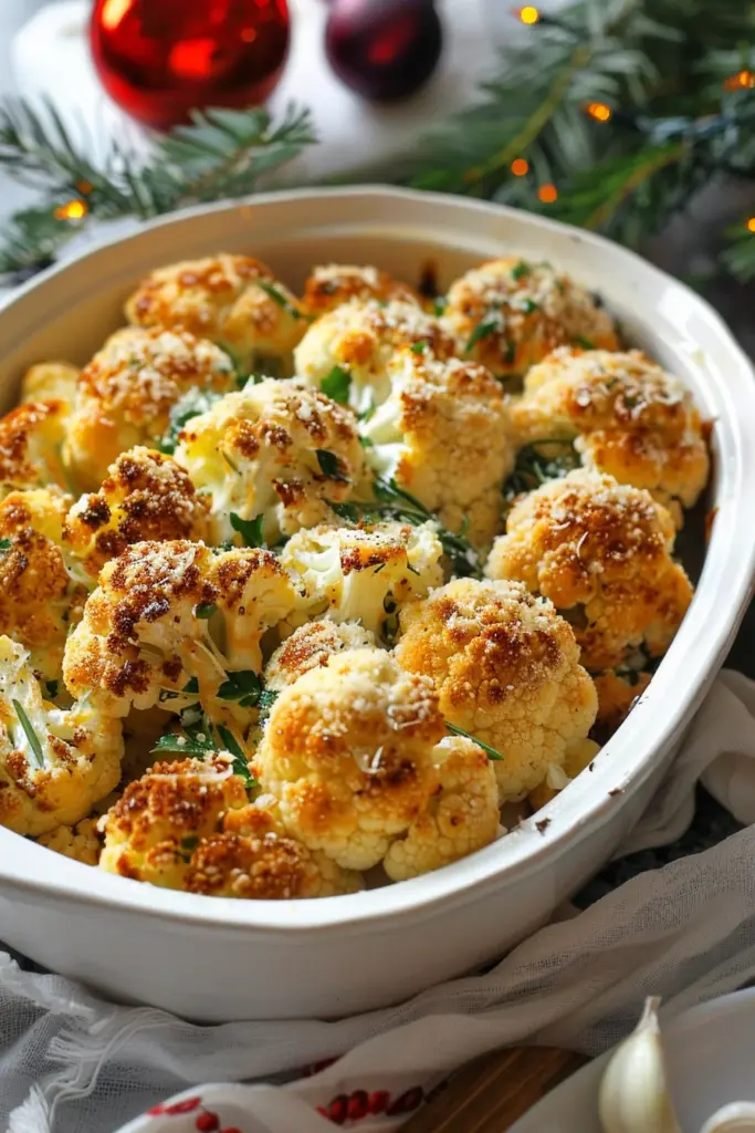 Coliflor Navideña Dorada Con Ajo Parmesano: ¡Sabor Explosivo!