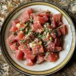 Crudo de atún estilo siciliano