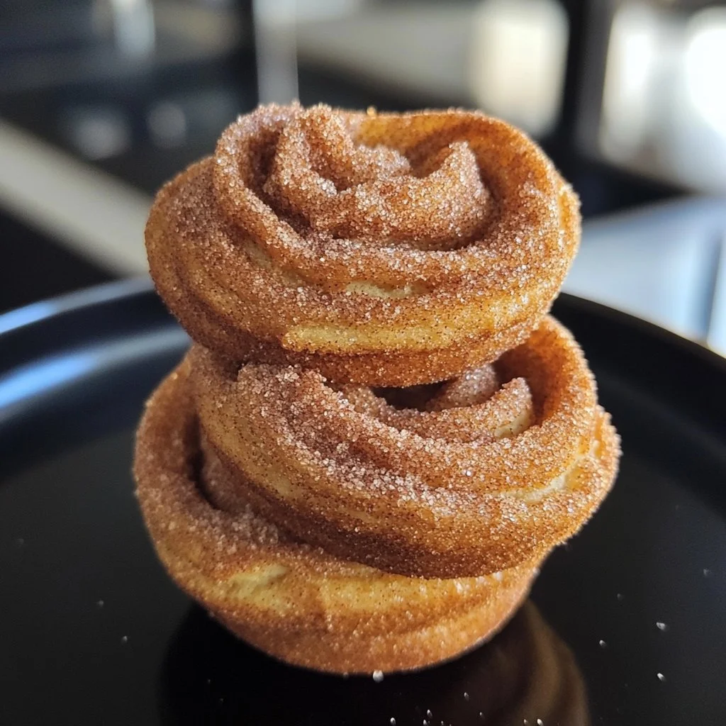 Cruffins de canela recién horneados y esponjosos
