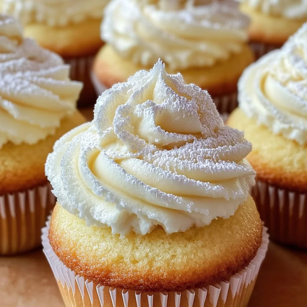 Cupcakes de queso cotón japonés decorados con crema y fruta fresca.