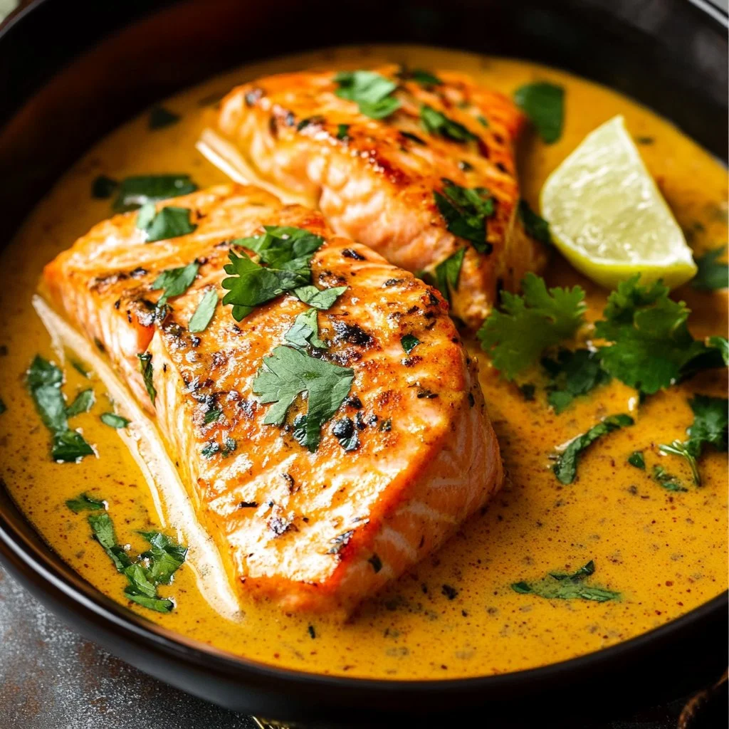 Curry de Salmón con salsa de coco y especias
