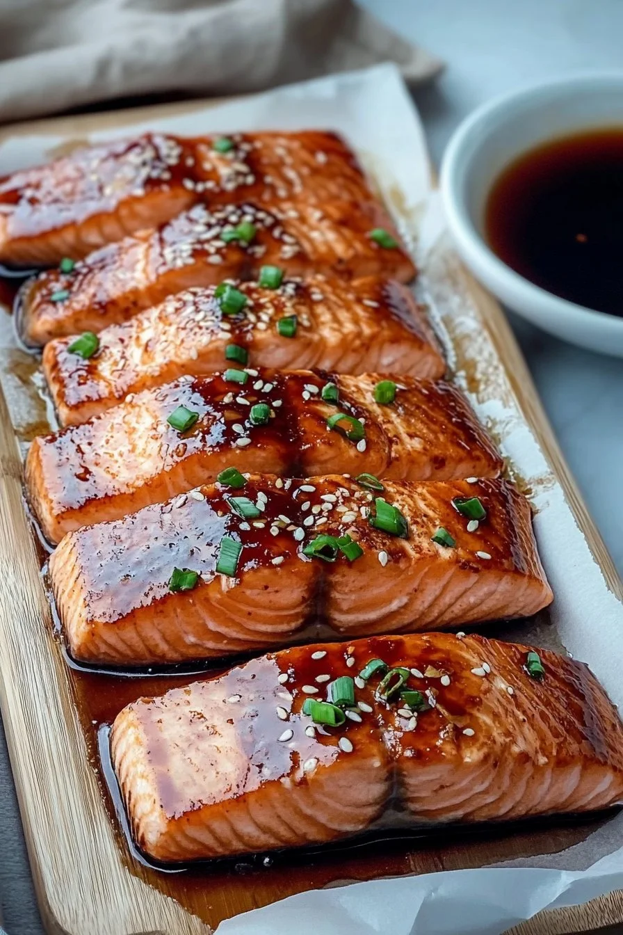 Salmón con salsa teriyaki