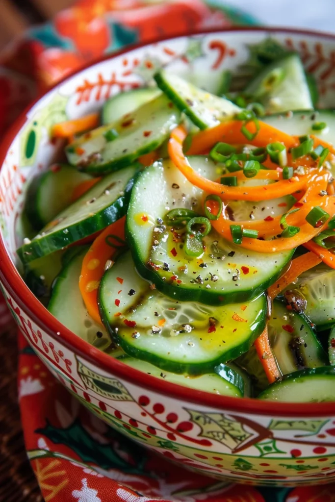 Ensalada Crujiente de Pepino y Zanahoria: ¡Sabor Explosivo para Navidad!