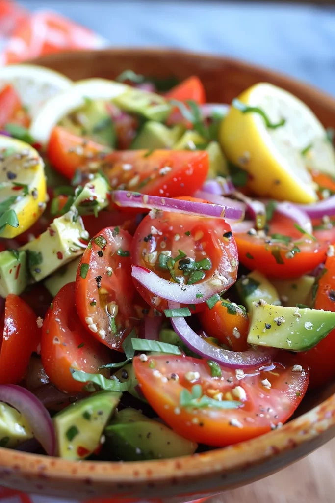 Ensalada de Tomate Aguacate y Cebolla Morada Con Limón - Explota de Sabor y Frescura