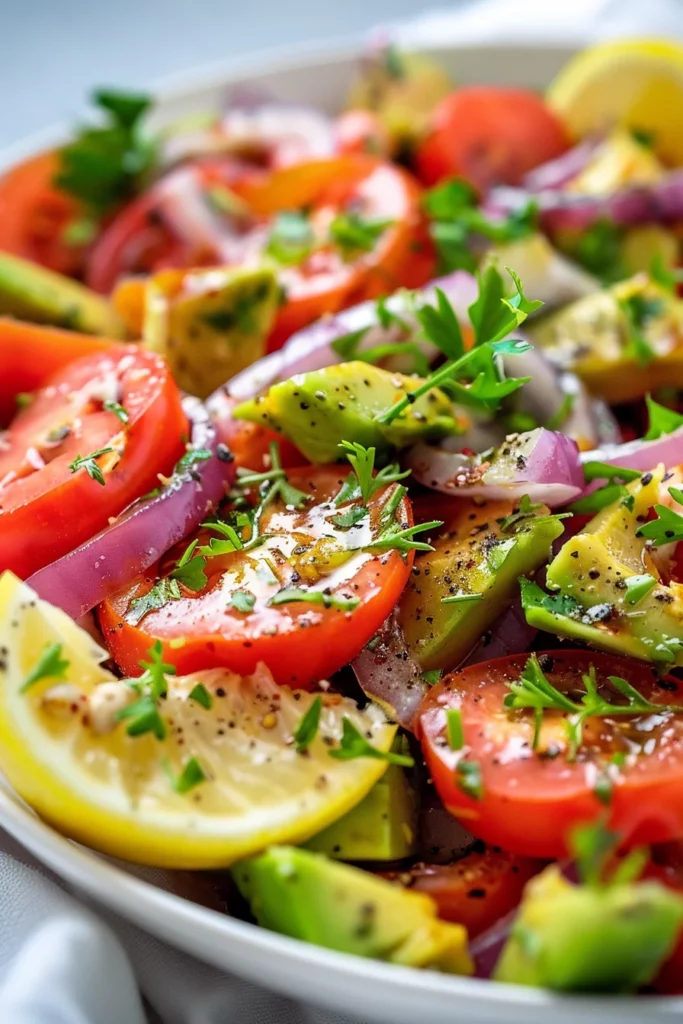 Ensalada de Tomate Aguacate y Cebolla Morada Con Limón - Explota de Sabor y Frescura