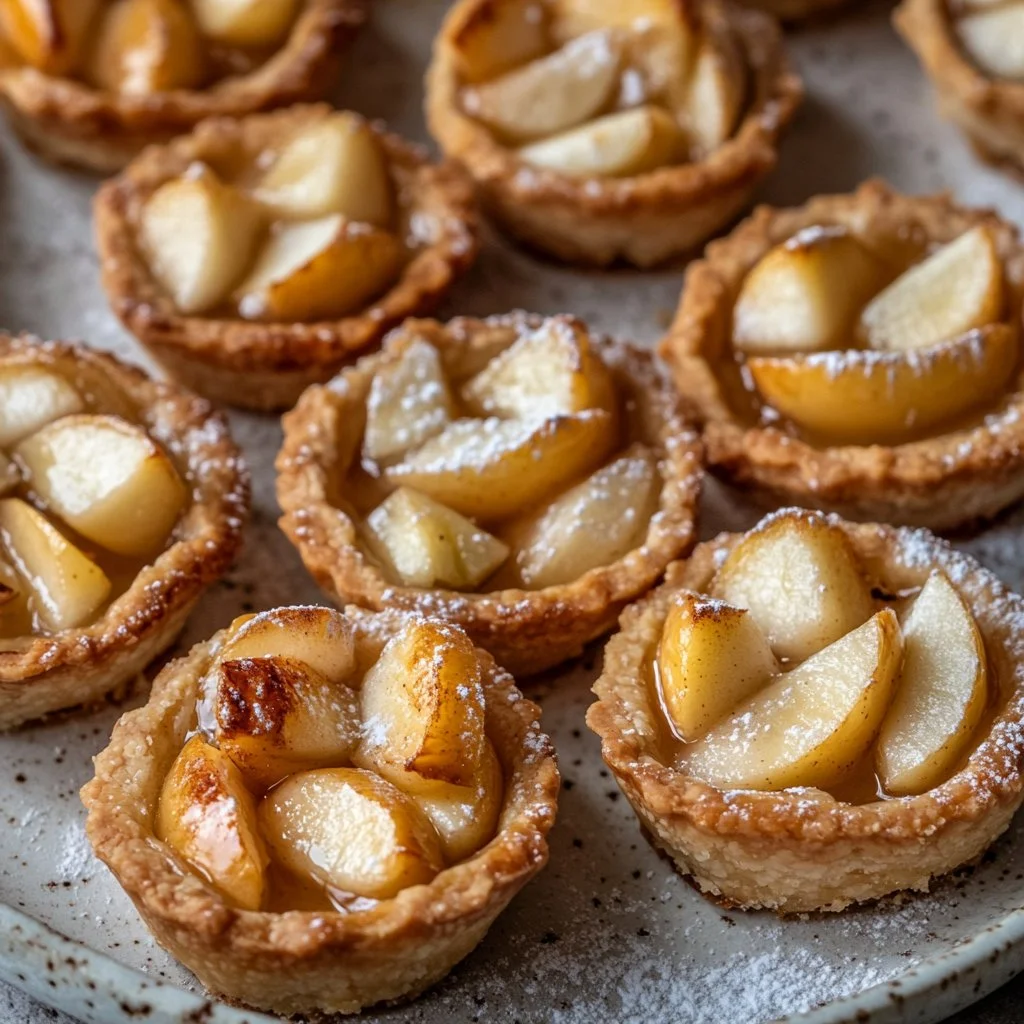 Deliciosos mini pasteles de manzana veganos, perfectos para cualquier ocasión.