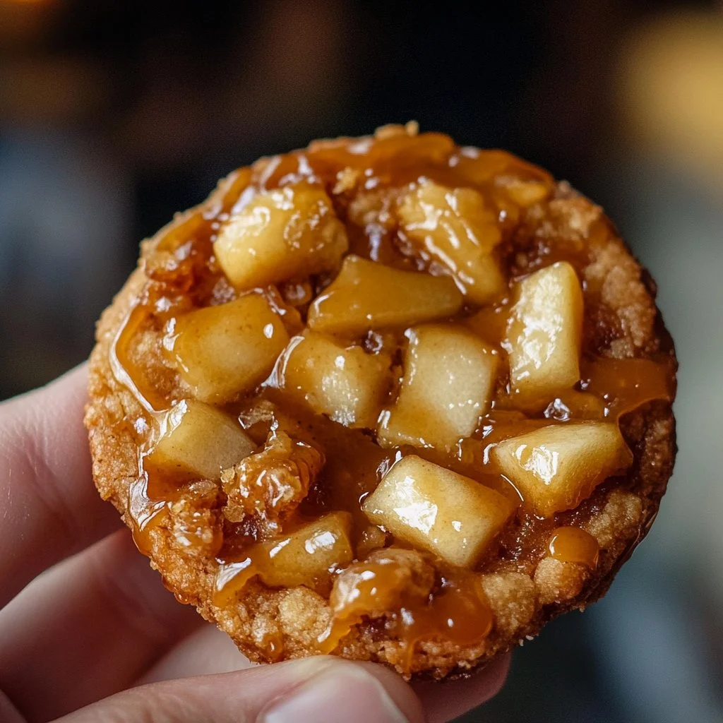 Galletas de tarta de manzana recién horneadas en un plato