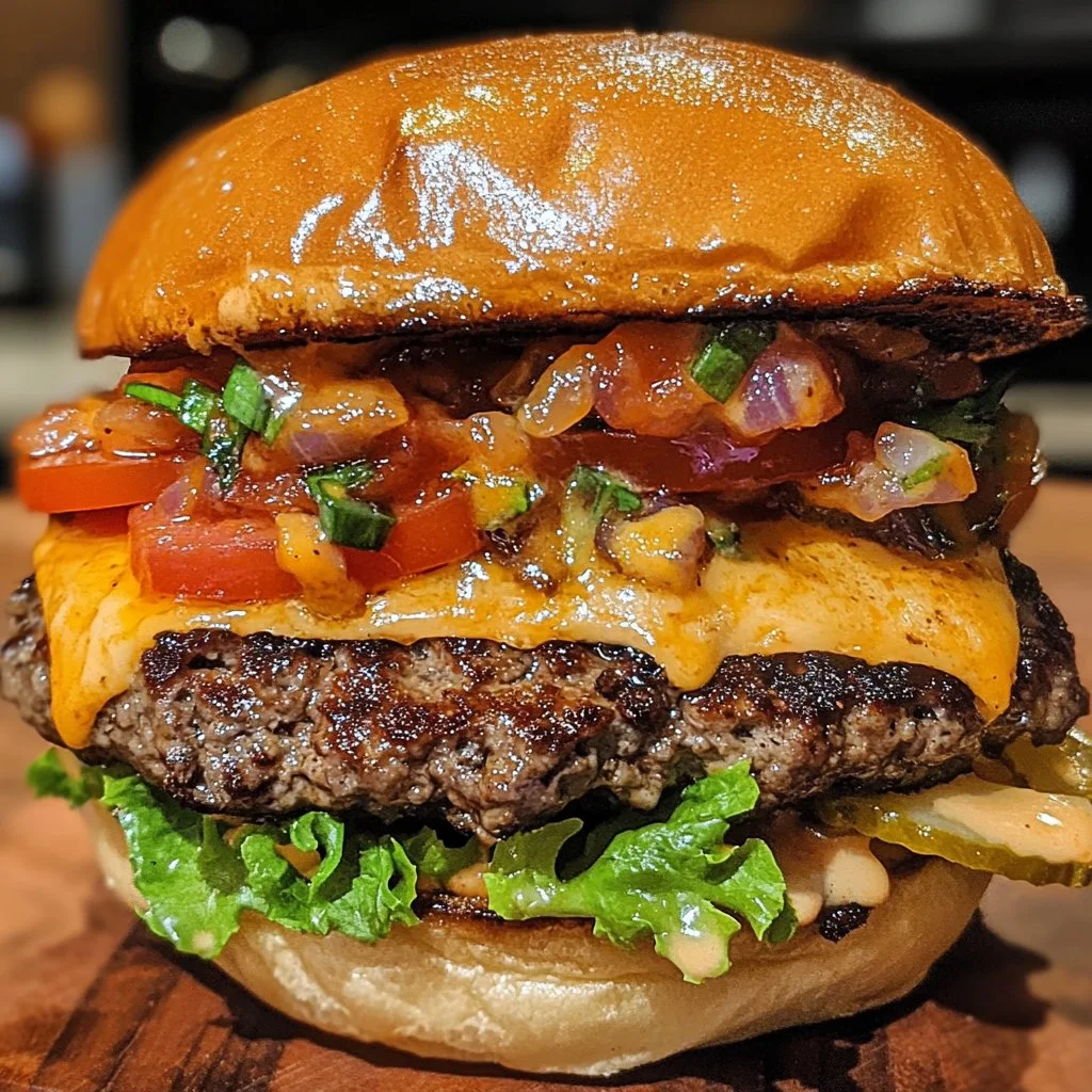 Hamburguesa del Holandés Errante servida en un plato con guarnición.