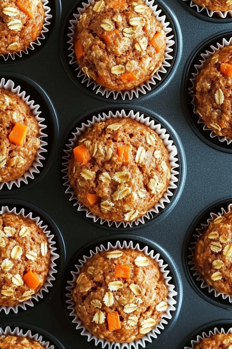 Muffins de Avena y Zanahoria en Un Solo Tazón