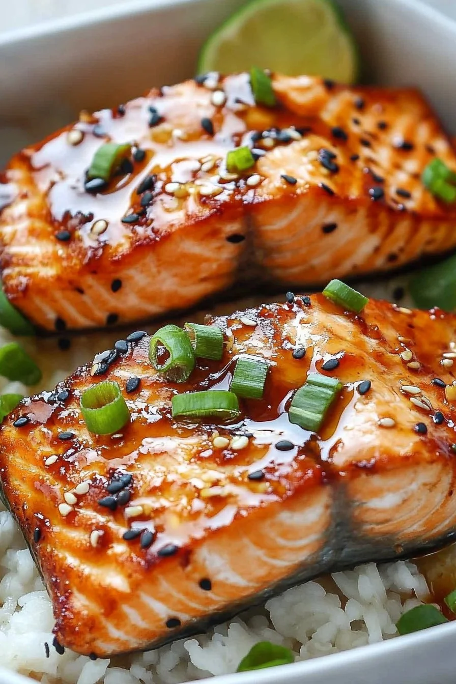 Salmón glaseado con teriyaki
