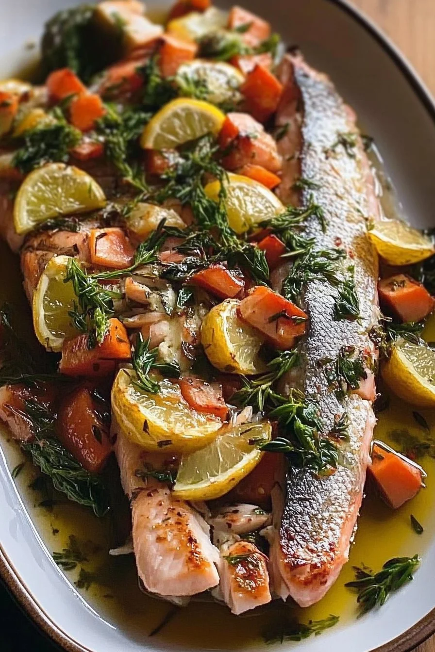 Pescado al Horno con Verduras