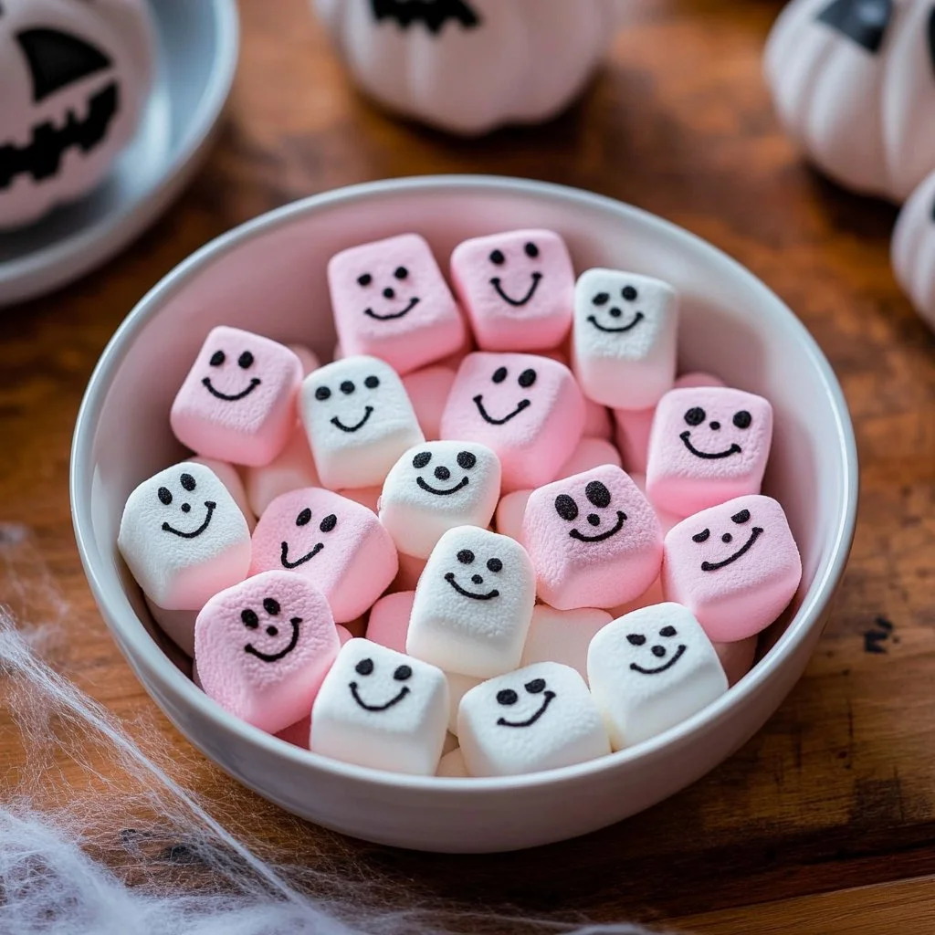 Malvaviscos de Halloween decorados con esqueletos para fiestas temáticas.