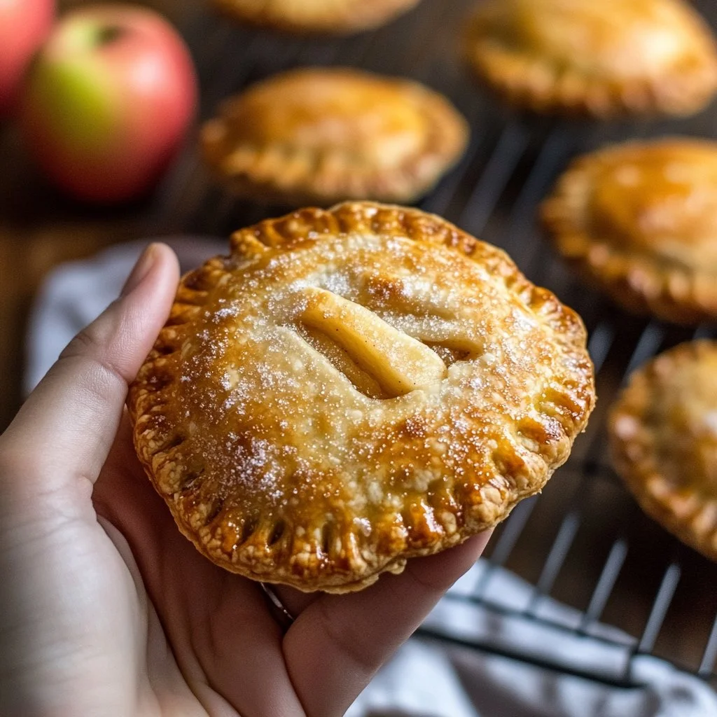 Mini tartas de manzana recién horneadas con canela