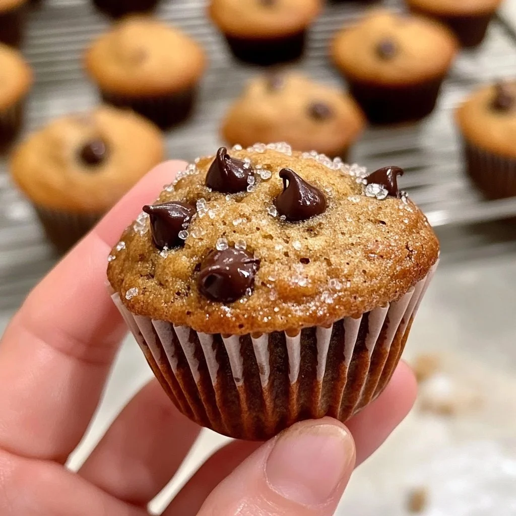 Muffins de avena con chispas de chocolate frescos y esponjosos