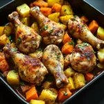 Muslos de Pollo Asados con Hierbas y Verduras