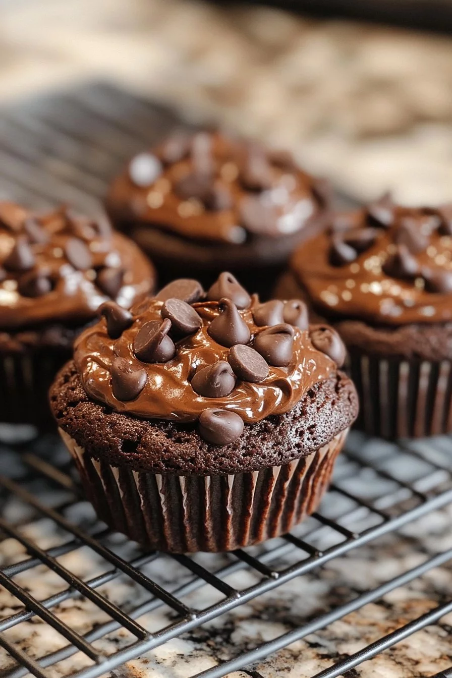 Muffins de Doble Chocolate al Estilo de Panadería